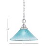 Toltec Lighting Any 1 - Light Pendant in  Chrome with 12" Teal Crystal Shade - 2 of 2