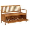 Storage Bench Natural wood Solid acacia wood Medium Storage Bench - 4 of 4