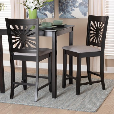 Baxton Studio Olympia Modern Fabric and Wood Counter Stool Set