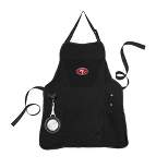 Evergreen San Francisco 49ers Black Grill Apron- 26 x 30 Inches Durable Cotton with Tool Pockets and Beverage Holder