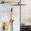 WOWOW Single Handle 2-Spray 1.8 GPM with 12 in. Square Shower Head and Adjustable Heads Shower Faucet in Brushed Nickel - 2 of 4