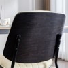 NicBex Set of 2 Modern Linen Dining Chairs w/ Bentwood Back & Adjustable Feet, Comfy Upholstered Kitchen Side Chairs, Metal Legs - 3 of 4