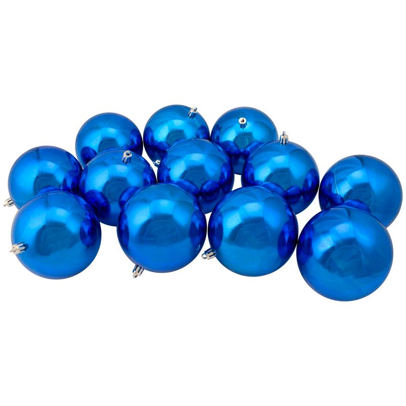 Northlight 12ct Shatterproof Shiny Christmas Ball Tree Ornament Set 4" - Blue, 1 of 4