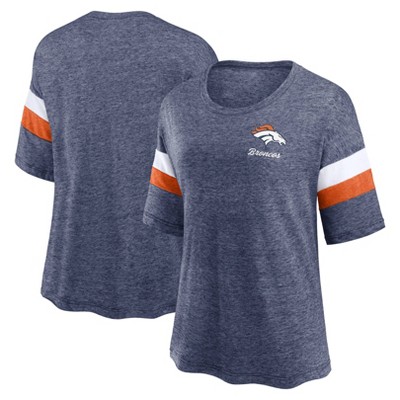 NFL Denver Broncos Women's Champ Caliber Heather Short Sleeve Scoop Neck Triblend T-Shirt - S