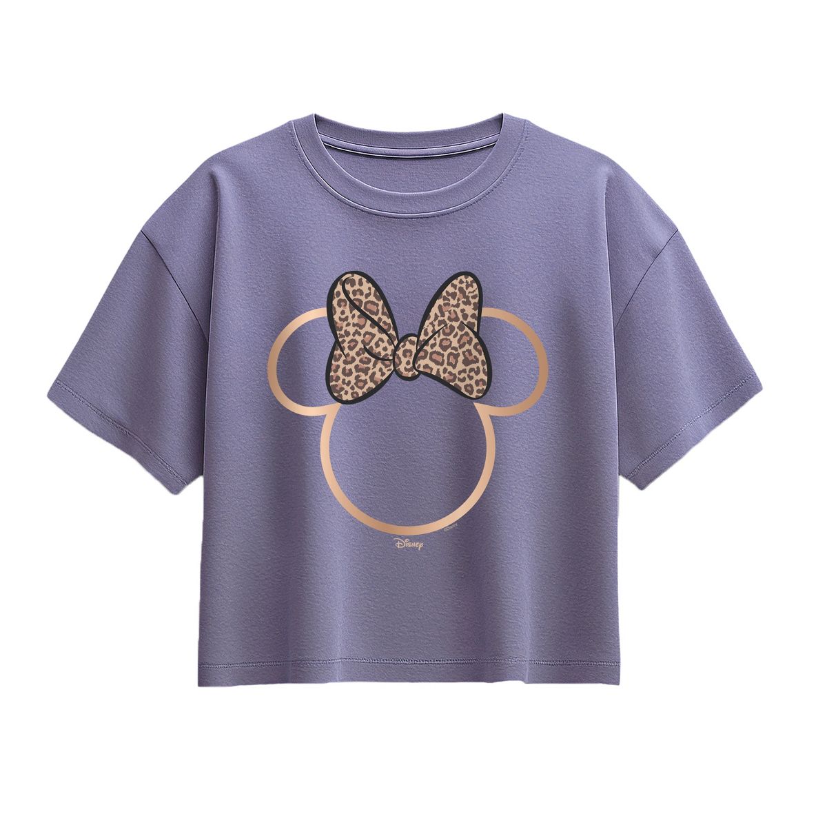 Girls' - Disney - Minnie Leopard Print Short Sleeve Boxy Graphic T-Shirt - thumbnail 5