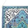 HomeRoots 26" X 45" Blue Aqua And Ivory Flower Floral Cotton Macrame Hanging Tapestry - 4 of 4