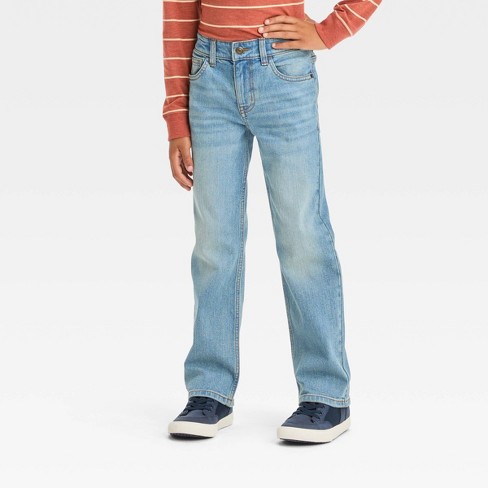 Boys' Stretch Bootcut Denim Pants - Cat & Jack™ Light Wash 10 Husky : Target