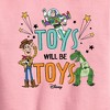 Boys' - Disney - Toys Will Be Toys Graphic Long Sleeve Fleece Sweatshirt - 2 of 4