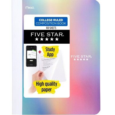 Five Star 100 Sheets College Ruled Technicolor Composition Book Holo