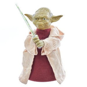 Kurt Adler 12-Inch Battery-Operated Star Wars Yoda with LED Light Saber Treetop - 1 of 4