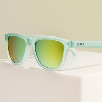 goodr Sunbathing with Wizards OG Rectangle Sunglasses: Polarized Bronze Lenses, Blue Plastic Frame, One Size Fits Most - image 4
