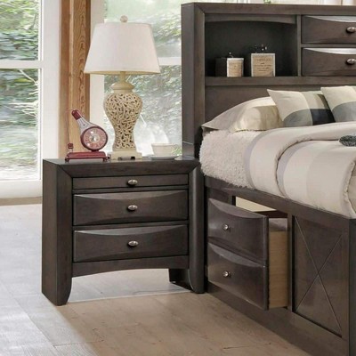 NicBex Modern Contemporary Nightstand with 2 Drawers,Solid wood Bedside Table with Knob Pulls for Living Room Bedroom