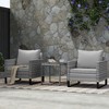 Resenkos 3PCS Patio Set, Wicker Bistro Set, Backyard, Porch, Balcony, Light Gray - 3 of 4