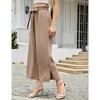Women's Wide Leg Pants Elastic High Waisted Lightweight Palazzo Pants with Pockets Tie Casual Summer Pants - 4 of 4