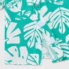 Boys' Adaptive Short Sleeve Palm Leaf Woven Top - Cat & Jack™ Teal Green - 4 of 4