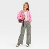Girls' Cropped Hoodie Zip-Up Sweatshirt - art class™ - 3 of 3