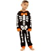  Funstuff Animals Dinosaur Skeleton Baby Fleece Zip Up Cosplay Fur Coverall Felt teeth and puff scales for realistic dino look Newborn to Infant  - 2 of 4