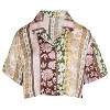 Women's Satin Printed Cropped Button Up - SURF GYPSY - 2 of 3