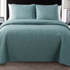 FIONECA Embossed Quilt Set Floral-Geometric Texture Design Stylish Bedding for Master Suite (Includes Quilt + Sham) - 3 of 4