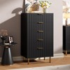 Fluted 5 Drawer Storage Dresser, Tall Modern Chest with Ample Deep Drawers and Wide Top, Wooden Organizer - 3 of 4