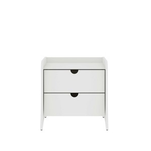 Sapphtopaz Modern Nightstand with 2 Drawers & Top Storage End Table with Curved Legs & Unique Side Panels Bedside Table for Bedroom,Living Room - 1 of 4