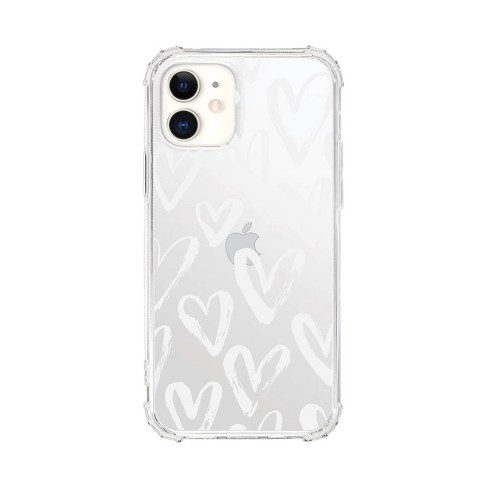 Otm Essentials Apple Iphone 13 Mini Iphone 12 Mini Tough Edge Geometrics Patterns Clear Case White Hearts Target