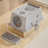 Stainless Steel Cat Litter Box with Lid & Scoop, Large Enclosed High Sided Litter Box, Carbon Filters, Odor Free, Easy Cleaning for Big Cats - 3 of 4