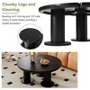 CENGHU Round Petal-Shaped Coffee Table, Cream Style Center Table with 3 Thick Legs, Minimalist Irregular Tea Table with Sleek Round Edges for Bedroom - 4 of 4