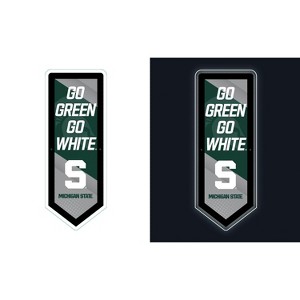 Evergreen Ultra-Thin Glazelight LED Wall Decor, Pennant, Michigan State University- 9 x 23 Inches Made In USA - 1 of 4