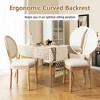 Tangkula Dining Chair Set of 2 French Style Rubber Wood Kitchen Side Chair w/ Sponge Padding Beige - 4 of 4