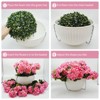 2 Set Artificial Outdoor Geraniums Flowers with White Basket, 12 Pcs Geraniums Flowers for Christmas, Front Porch, Garden, Patio, Home Decor, Pink - 3 of 4