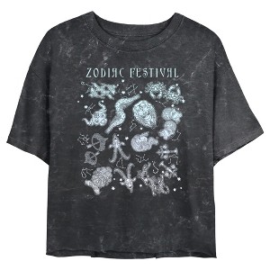 Junior's Women Lost Gods Zodiac Festival Collage Crop T-Shirt - 1 of 4
