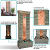 Sunnydaze 48"H Electric Natural Slate with Copper Accents Rippled Column Outdoor Water Fountain with LED Spotlight - 2 of 4