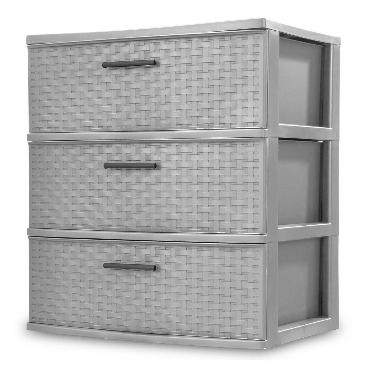 Sterilite Wide 3 Drawer Weave Tower Cement Gray - image 1 of 3