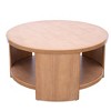 Dexmalle Rubberwood Veneer Round Coffee Table with Shelf - 4 of 4