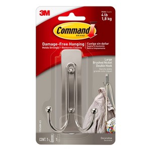 Command Large Sized Double Decorative Hooks - 1 of 4