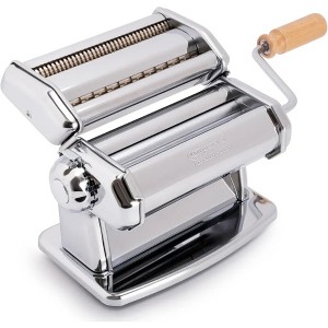 Imperia Pasta Maker Machine- Easy Lock Dial, Wood Grip Handle & Cleaning Brush- Fresh Homemade Italian Spaghetti Fettuccine & Lasagna (Classic Line) - 1 of 4