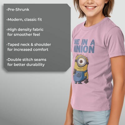 Despicable Me Girl's Despicable Me Cute One in a Minion T-Shirt - Light Pink - Medium — фото 6