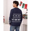 Christmas Sweater Reindeer Snowflakes Knitted Ugly Crew Neck Pullover for Men - 3 of 3