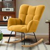 NicBex Velvet Glider Rocking Chair, Upholstered Nursery Rocking Chairs with High Backrest,Modern Rocking Chair,Nursing Chair for Bedroom - 2 of 4