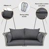Maggift Patio Accent Chairs, Double Hanging Chair, Rattan Swing Chair with Cushions, for Garden, Backyard, Pond, Gray, 51.9"*24.4"*15.3" - 2 of 4