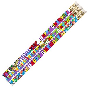 Musgrave Pencil Company Birthday Supreme Motivational/Fun Pencils, Pack of 12/10 Packs - 1 of 1