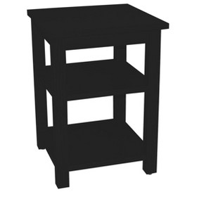 HomeRoots 28" Black Solid Wood Nightstand - 1 of 4
