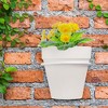 Esterno Metal Wall Ring White Planters; Wall-Mounted Garden Pot Holders Indoor / Outdoor - 2 of 4