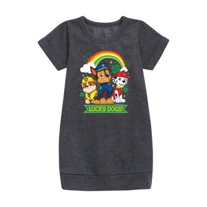 - Paw Patrol - Lucky Dogs Graphic Short Sleeve Fleece Dress - 1 of 3