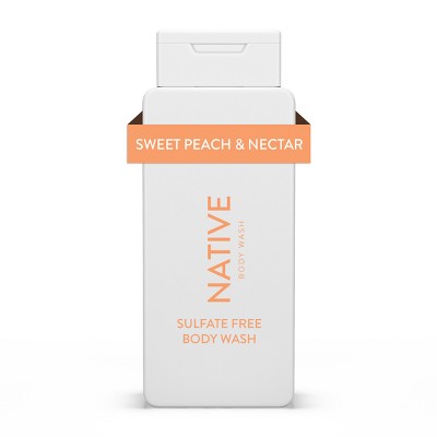 Native Body Wash for Women & Men - Sweet Peach & Nectar - Sulfate Free - 18 fl oz