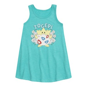 Girls' - Pokémon - Floral Togepi -Toddler And Youth Girls Short Sleeve Aline Dress Graphic Sleeveless Aline Dress - 1 of 2