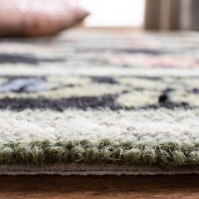 Chelsea Black Floral Hand-Knotted Wool Area Rug