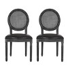 2pk Aquilla French Country Wood and Cane Upholstered Dining Chairs - Christopher Knight Home - 2 of 4