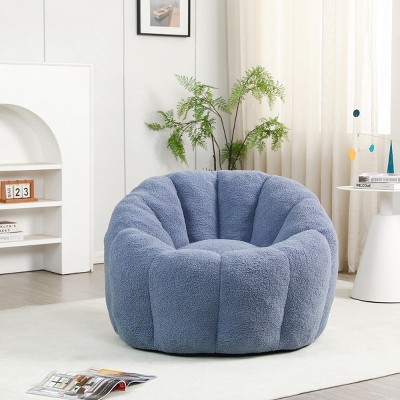 Teddy Fabric Bean Bag Armchair Adults, Fluffy Oversized Lounge Chair with Memory Foam, Ideal for Living Room – Cuddlewood